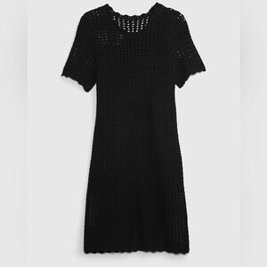 GAP Crochet Mini Dress Black Women's Size XL Whimsigoth 100% Cotton Classic NWT